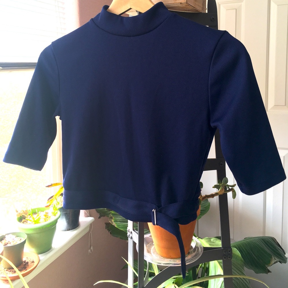 Navy blue crop top